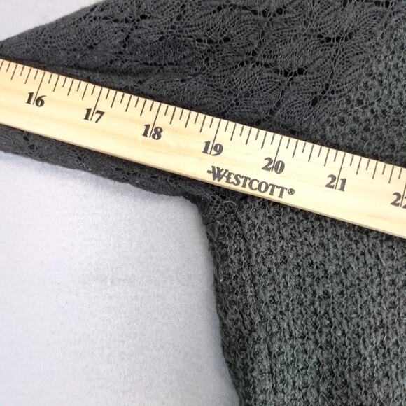 One September Anthropologie Gray Knit Top Women's S Long Lace Sleeves, Back Trim - Picture 6 of 10
